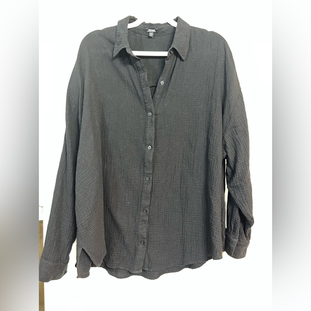 Women’s Black Button-Up Shirt